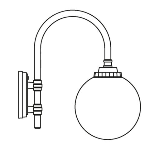 Wandleuchte Tourino Nr. 31214 | Kugelleuchte nach unten gerichtet
